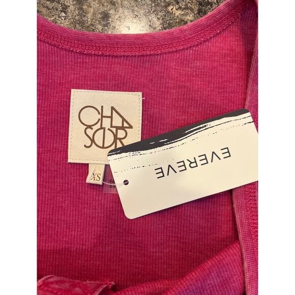 Chaser NEW Henley Snap Tank in Sangria Pink XS Sleeveless - Picture 4 of 7